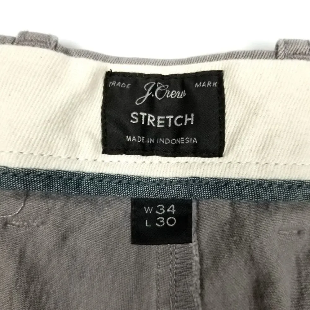 J.Crew 484 Broken In Slim-Fit Washed Gray Chino Pants Minimal Casual Trousers